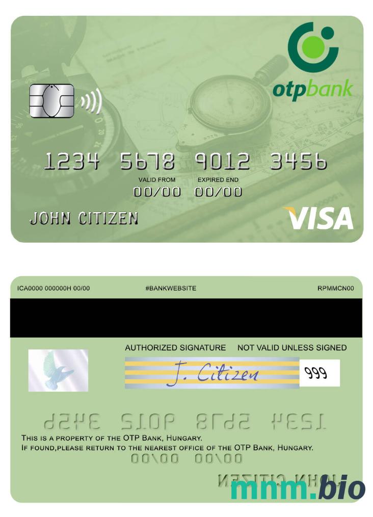 Hungary OTP Bank przykład karty visa w formacie PSD